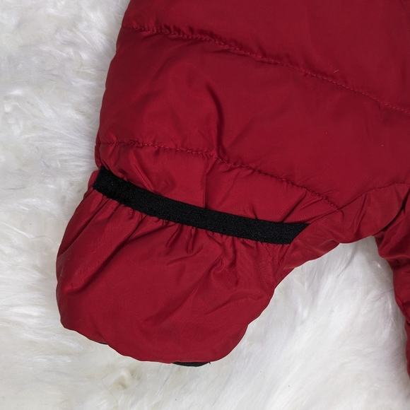 Jordan Jumpman Newborn Baby Red Zip-Up Puffer Snow Suit w/ Foldover Gloves/Socks - Picture 8 of 9